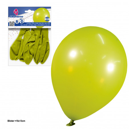 Ballons 12r 2 8g 8pcs rétro vert olive