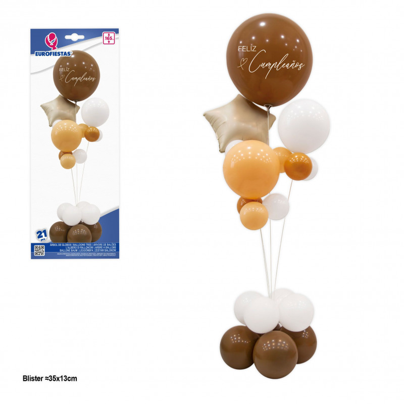 Arbre ballon joyeux anniversaire avec étoile de sable