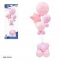 Arbre de ballons joyeux anniversaire avec étoile rose.