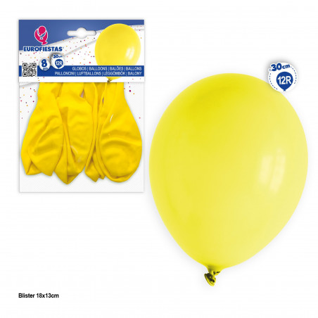 Ballons 12r 8pcs jaune