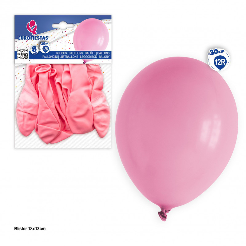 Ballons 12r 8pcs rose