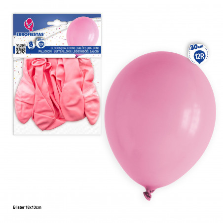 Ballons 12r 8pcs rose