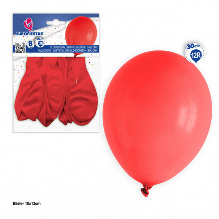 Ballons 12r 8pcs rouges