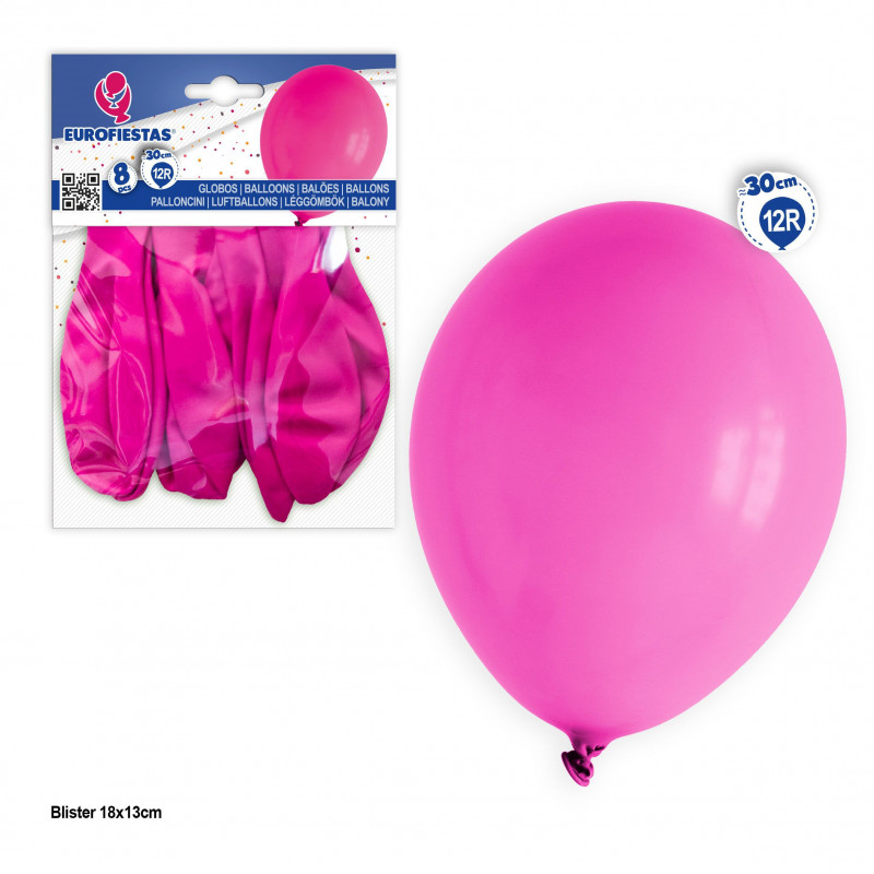 Ballons 12r 8pcs fuchsia