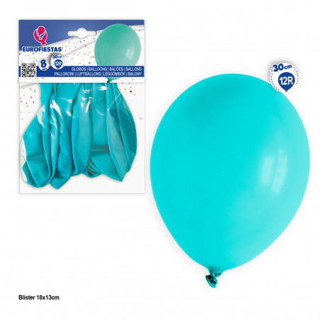 Ballons 12r 8pcs turquoise