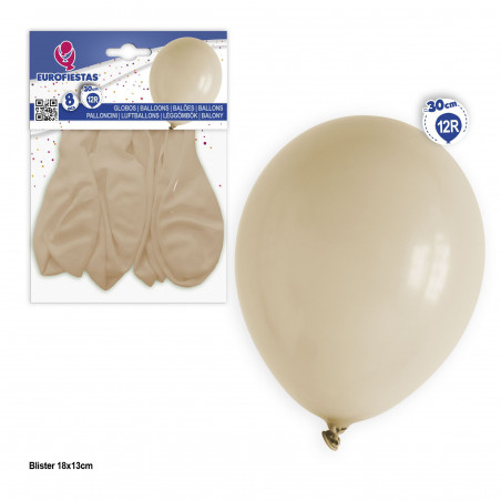 Ballons 12r 8pcs ivoire