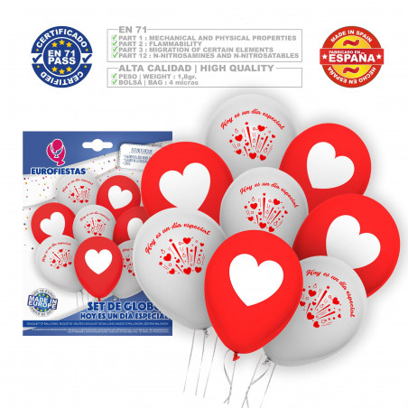 Ensemble de ballons jour spécial rouge blanc.