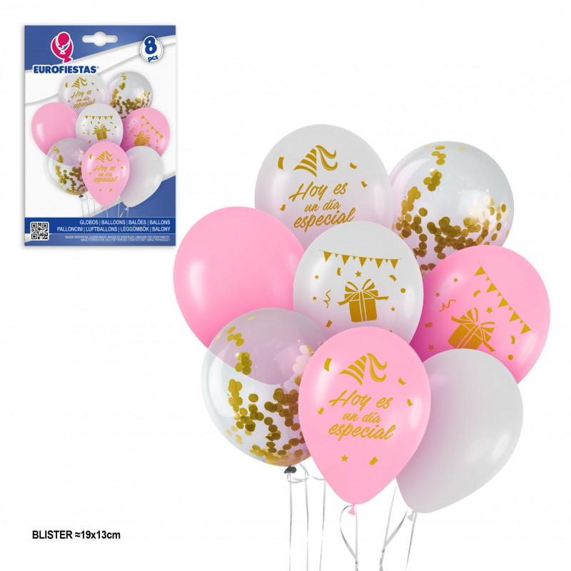"Ensemble de ballons ltx rose blanc jour spécial"