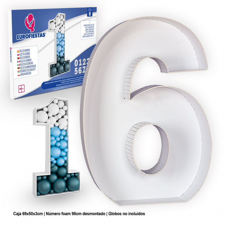 Structure en mousse pour ballons géants numéro 6.