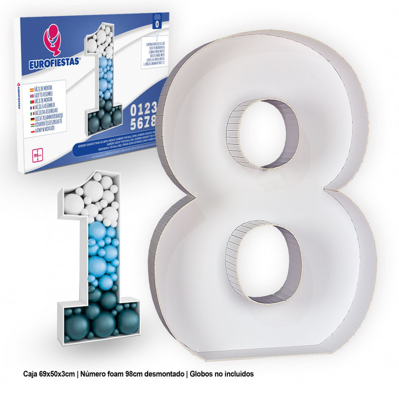 Structure en mousse pour ballons géants numéro 8.