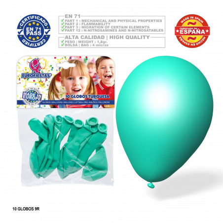 Ballon couleur Tiffany 9r 10 unités