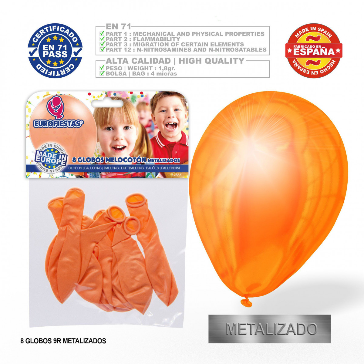 Ballon perle pêche 9r 8 unités