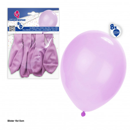 Ballons 10r 8pcs lilas pastel