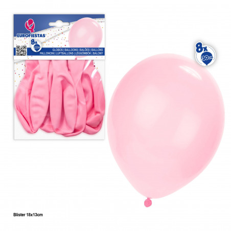 Ballons 10r 8pcs rose pastel