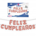 Set de ballons en foil joyeux anniversaire or rose