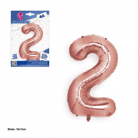 Ballon feuille d'or rose 40cm 2