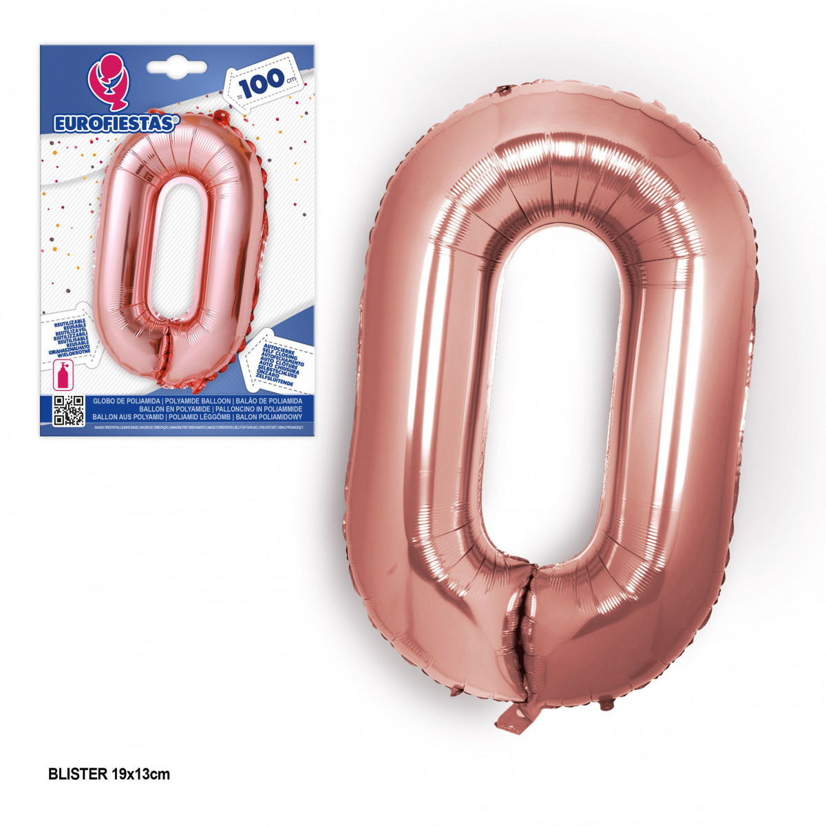 Ballon en foil or rose 1m n° 0