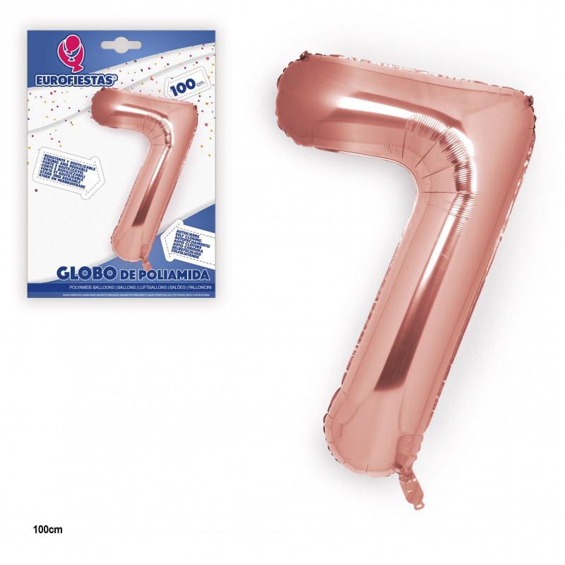 Ballon en foil or rose 1m n° 7