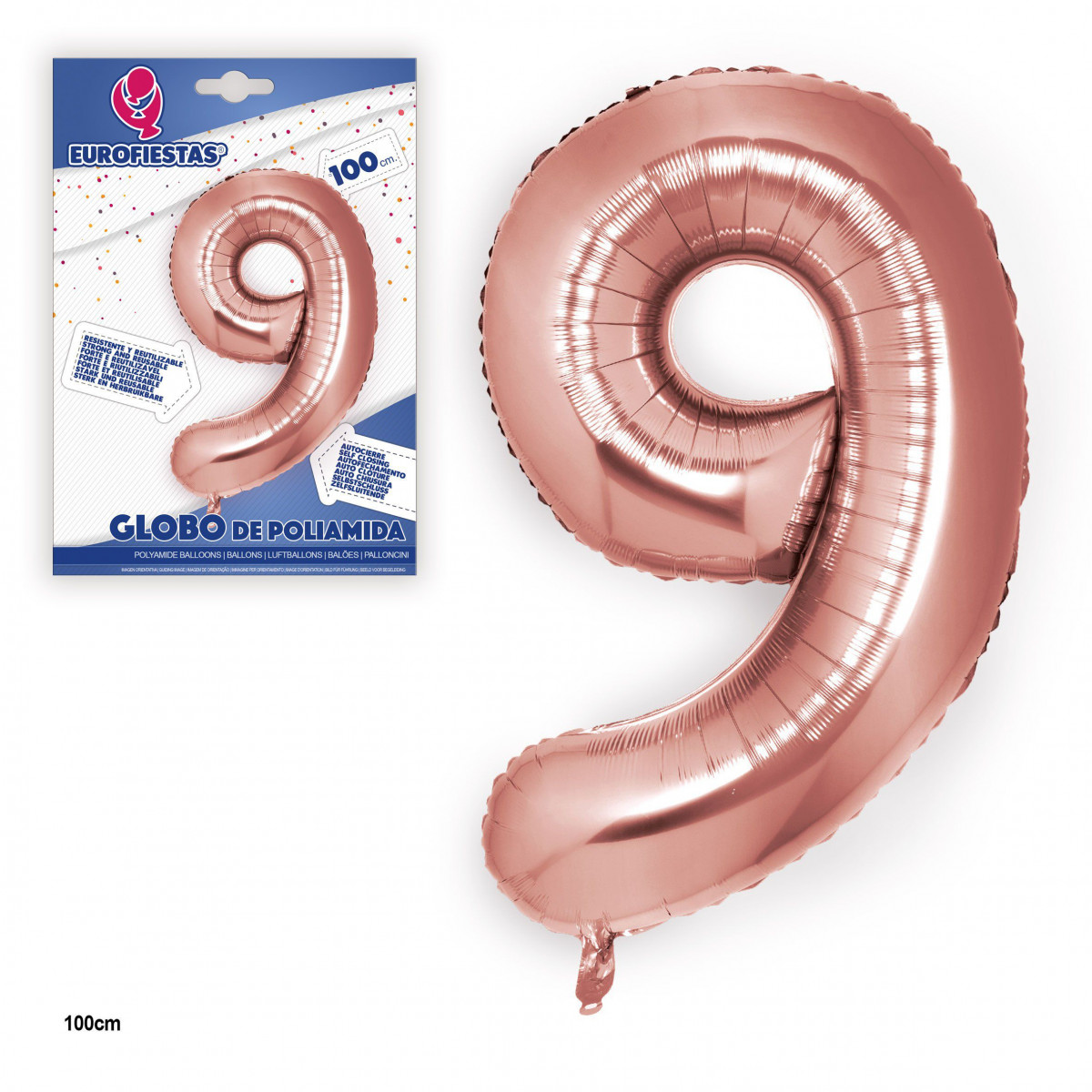 Ballon foil or rose 1m n° 9