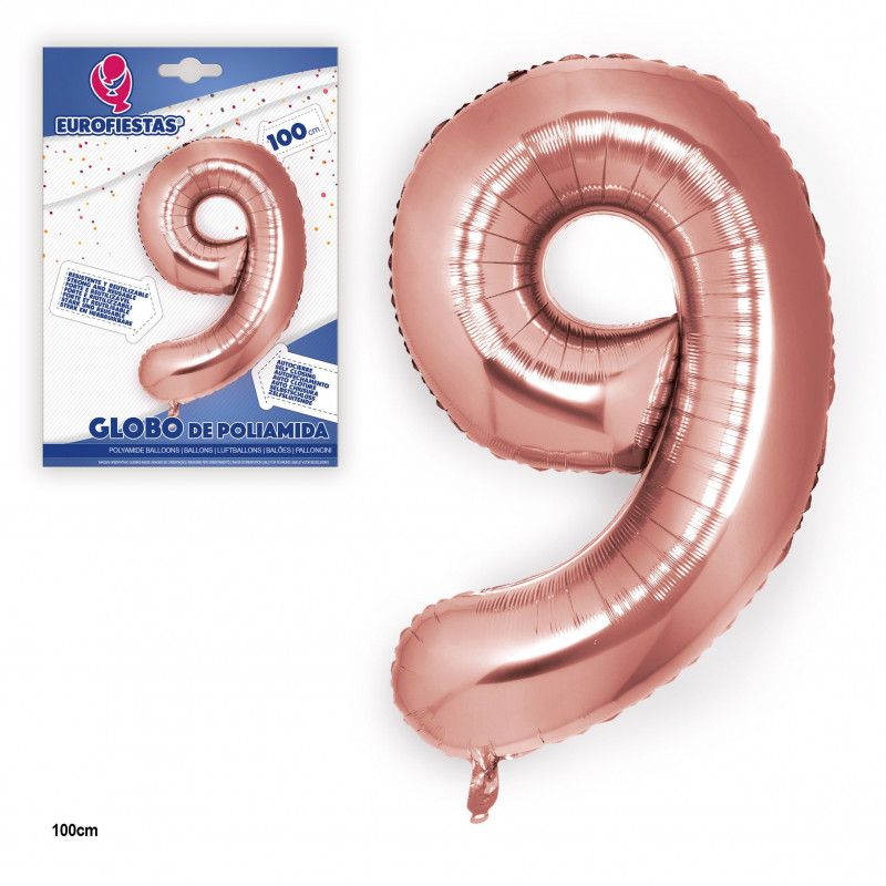 Ballon foil or rose 1m n° 9
