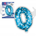 Ballon en foil 0 bleu 40 cm