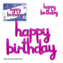Ensemble de ballons en aluminium roses « Joyeux anniversaire »