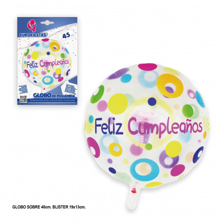 Ballon aluminium cupcake joyeux anniversaire 45cm