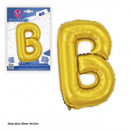 Ballon aluminium 40cm.paillettes dorées b
