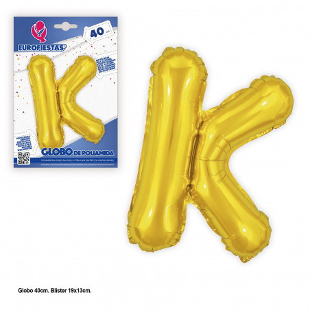 Ballon aluminium 40cm.paillettes dorées k