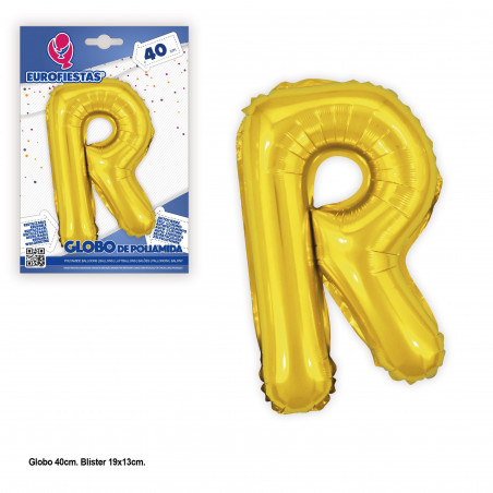 Ballon aluminium 40cm.paillettes dorées r