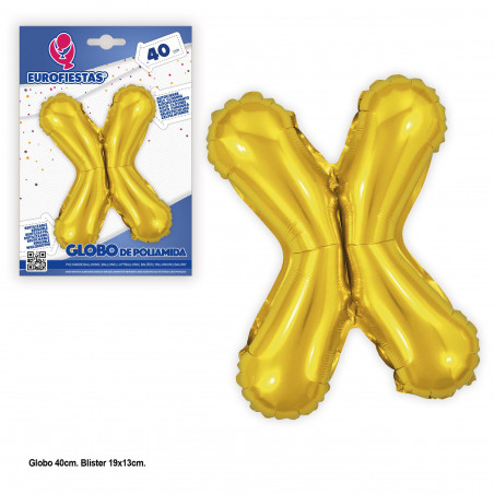 Ballon aluminium 40cm.paillettes dorées x