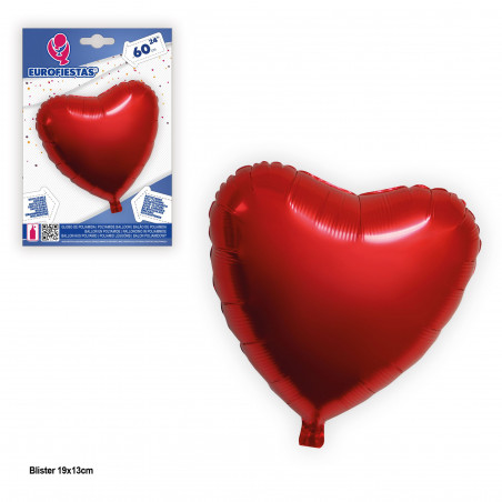Ballon aluminium coeur rouge 60cm