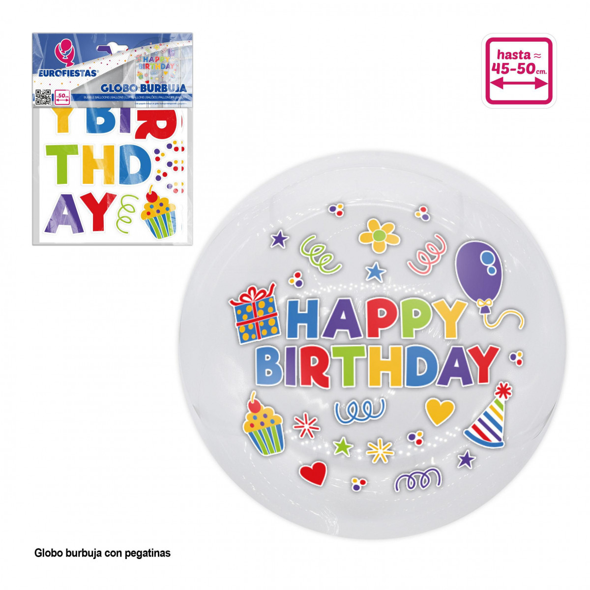 Ballon bulle autocollants joyeux anniversaire lettres couleurs