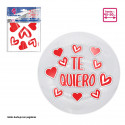 Autocollants ballons bulles Je t'aime coeurs rouges