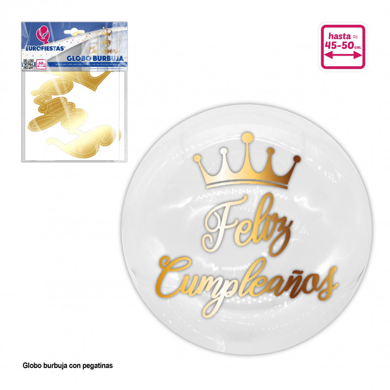 Autocollants bulles ballon joyeux anniversaire couronne or