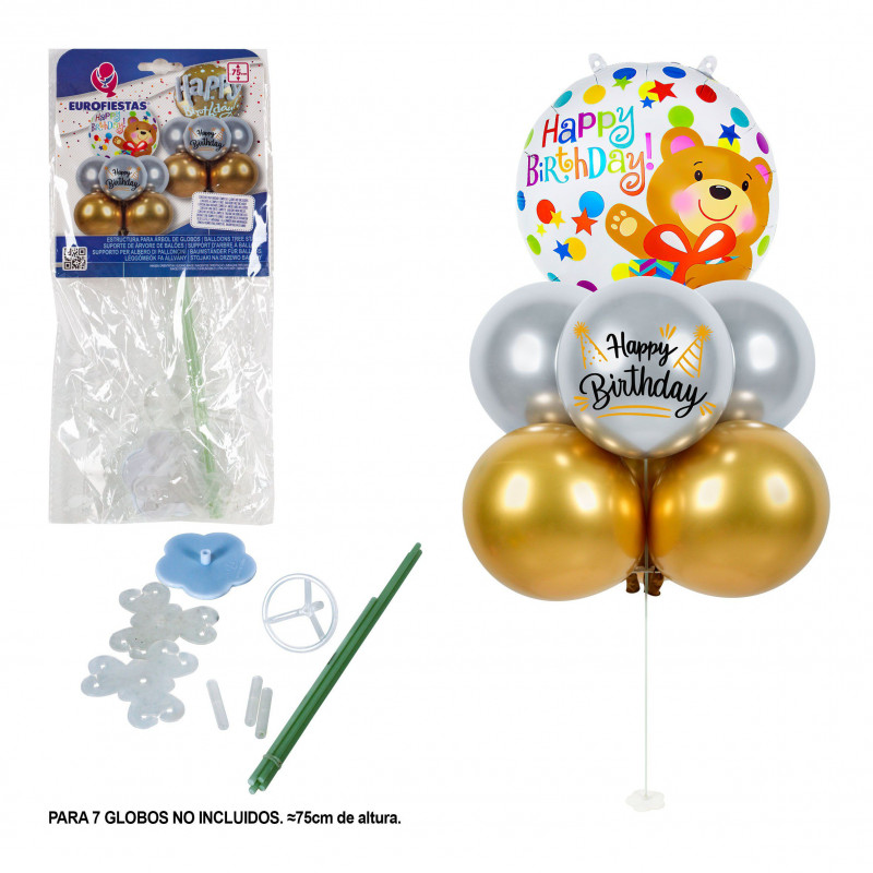 Structure arbre de ballons une tige pour 7 ballons h75cm