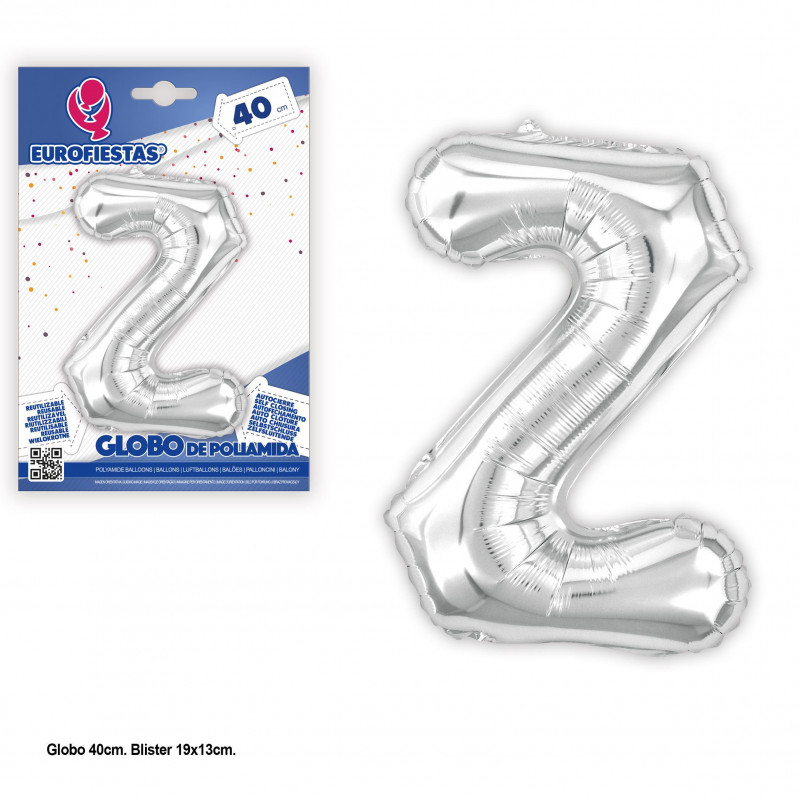 Ballons en aluminium à paillettes argentées de 40 cm