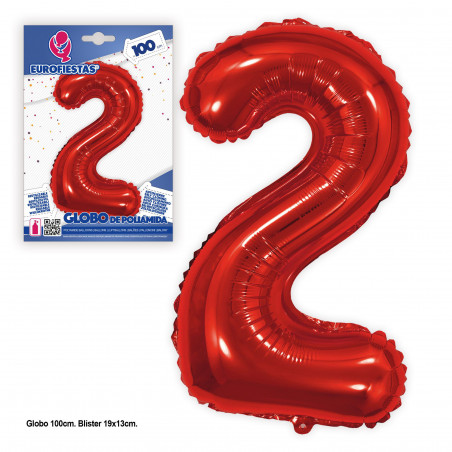 Ballon aluminium 1m rouge 2