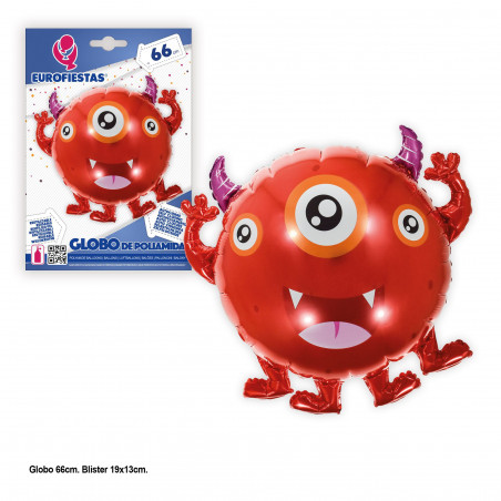 Ballon aluminium monstre rouge 4 pattes 58cm
