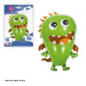 Ballon en aluminium monstre vert avec ailes, 70 cm