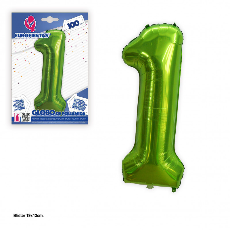 Ballon en foil 1m vert n° 1