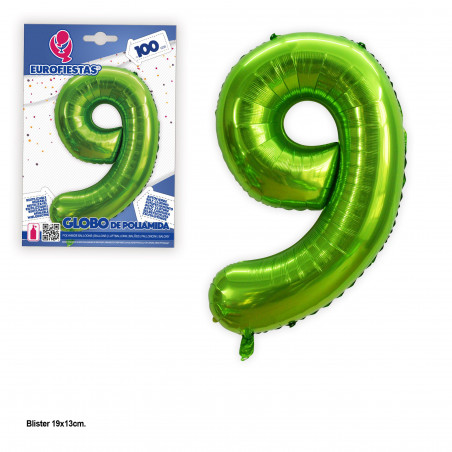 Ballon aluminium 1m vert n°9