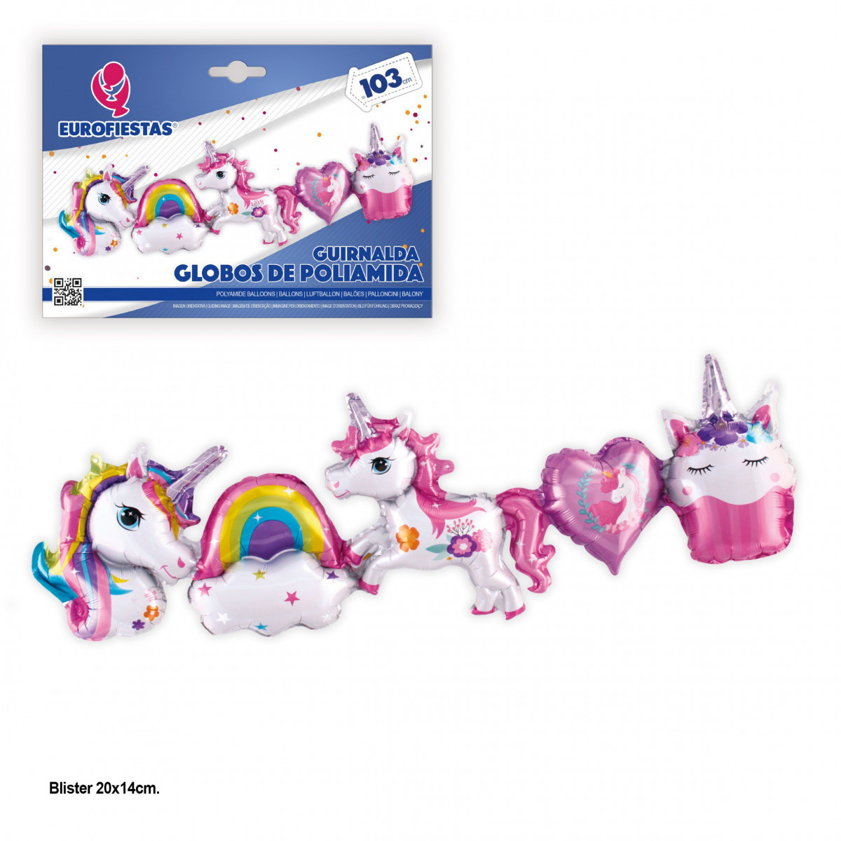 Guirlande de ballons en aluminium licorne