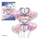 Set de ballons en foil cœurs "Je t'aime".