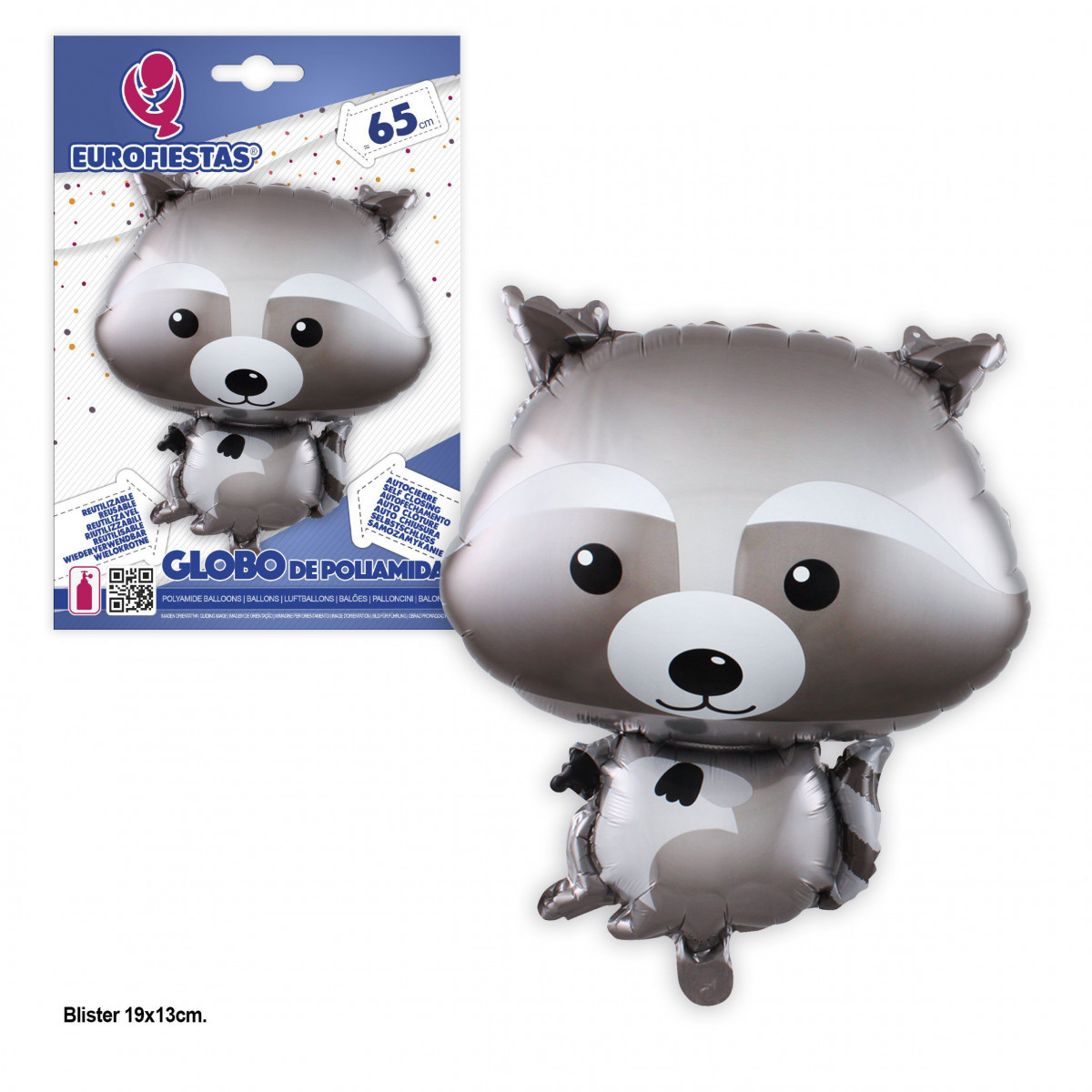 Ballon aluminium raton laveur 65 cm