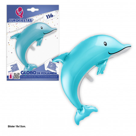 Ballon foil dauphin ciel 116 cm