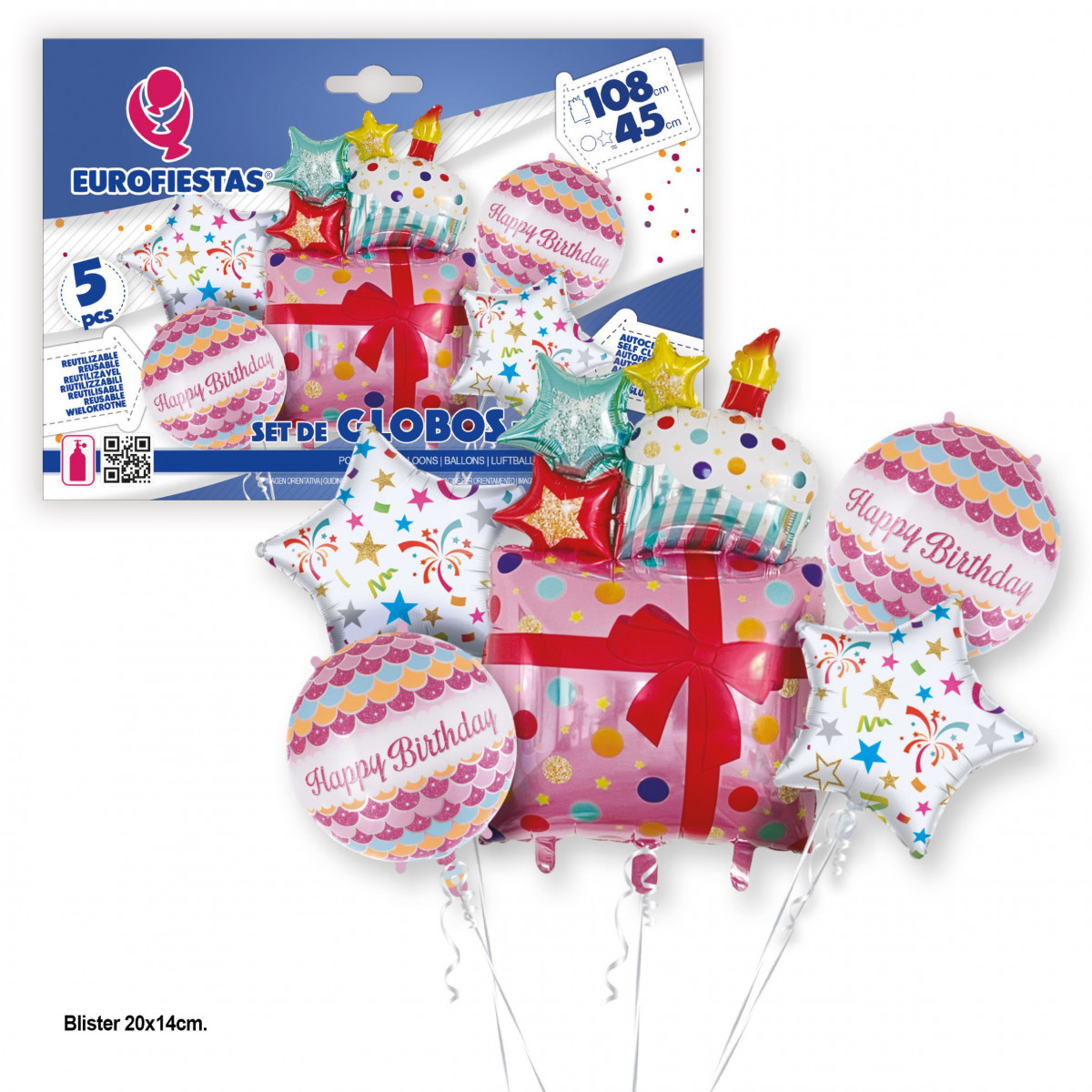 Ensemble de ballons en aluminium rose