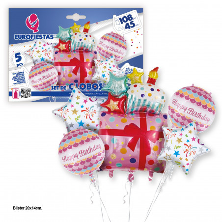 Ensemble de ballons en aluminium rose