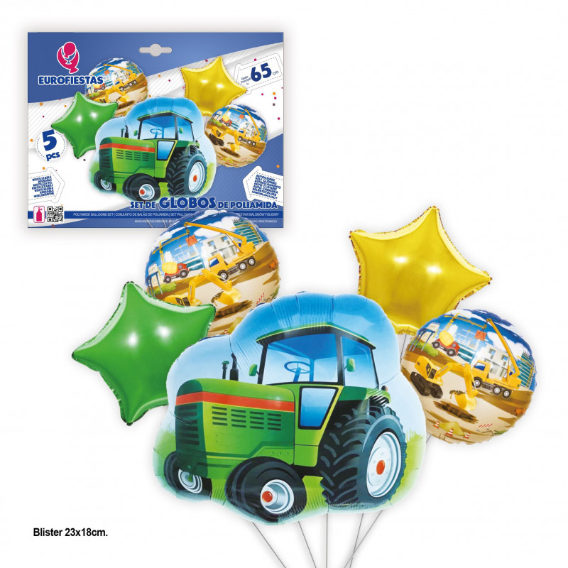 Ensemble de ballons en aluminium en forme de tracteur