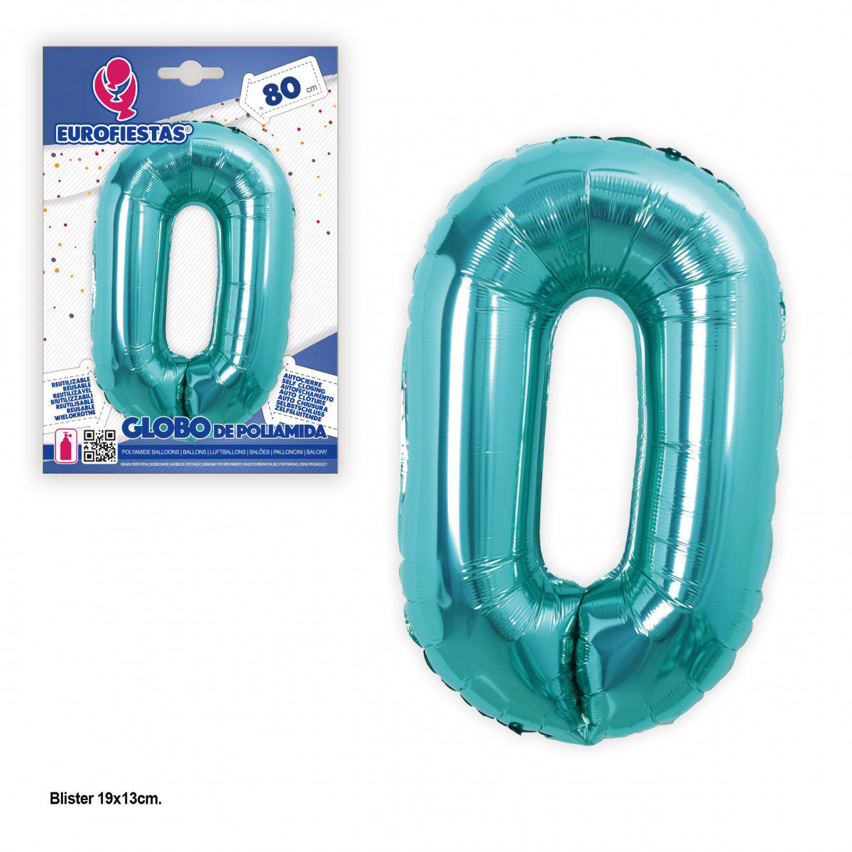 Ballon aluminium 80cm turquoise 0